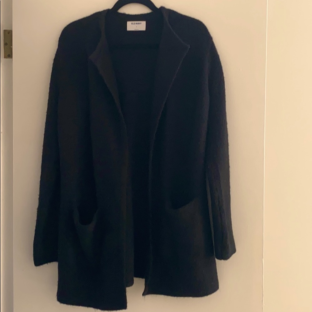 Long black cardigan